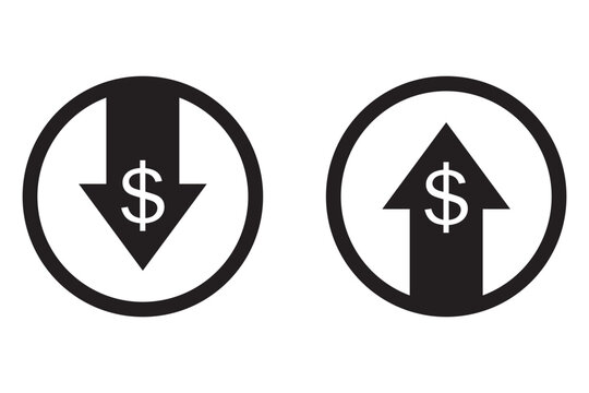 Cost Reduction Icon, Manufacturing cost reduction vector icon set eps 10