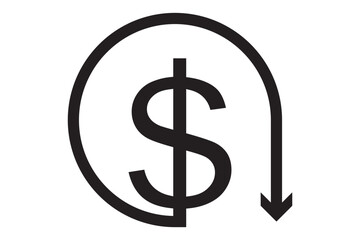 Cash flow icon pack. vector illustration, cost reduce icon vector. cost reduce sign icon eps 10