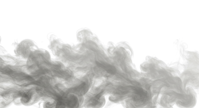 Abstract Dark Ink Cloud Floating on White Background