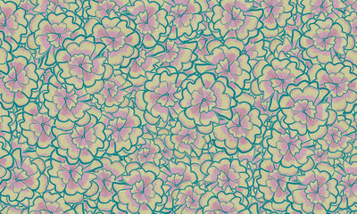 colorful tropical  flowers spring nature pattern  background