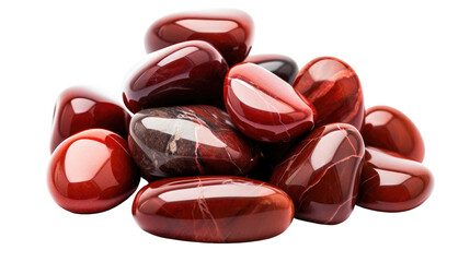 Red Jasper Tumbled Rock Stone Gem on transparent background