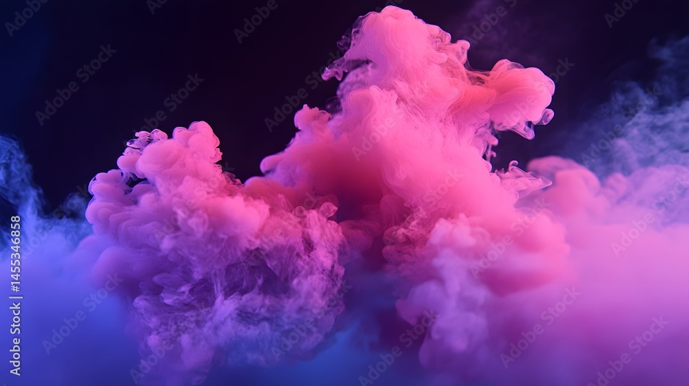 Poster a large cloud of white smoke is floating in the air. the smoke is thick and dense, creating a sense 
