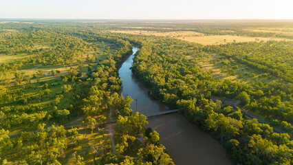 Sunset over the river