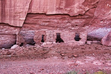 House of Many Hands Ruins in Mystery Valley, Monument Valley in Arizona.