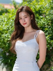 Stunning Portrait of a Young Girl in Korea Surrounded by Nature