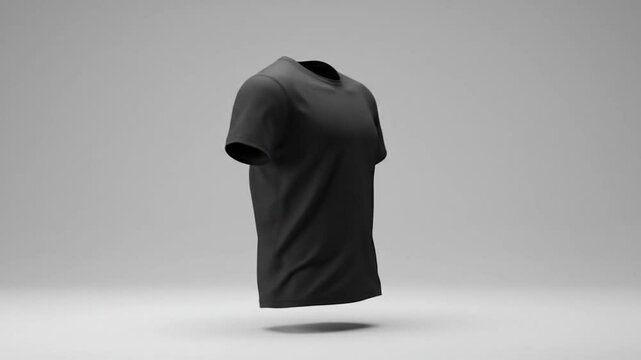 Rotating Black TShirt Mockup Studio Background