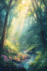 Golden Hour Serenity: The Enchanted Symphony of Nature's Forest Beauty