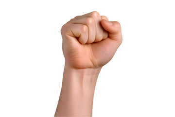 Realistic Photo Of A Clenched Fist Showing Human Arm Against Transparent Background