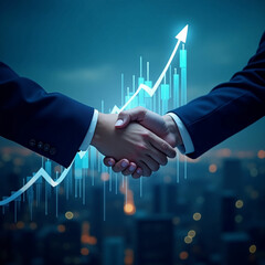 Businessman handshake for teamwork of business merger and acquisition, successful negotiate, hand shake, two businessman shake hand with partner to celebration partnership and business deal concept
