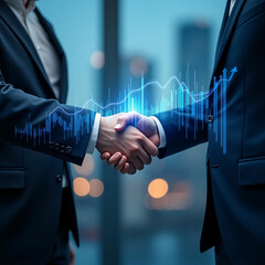 Businessman handshake for teamwork of business merger and acquisition, successful negotiate, hand shake, two businessman shake hand with partner to celebration partnership and business deal concept
