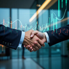 Businessman handshake for teamwork of business merger and acquisition, successful negotiate, hand shake, two businessman shake hand with partner to celebration partnership and business deal concept
