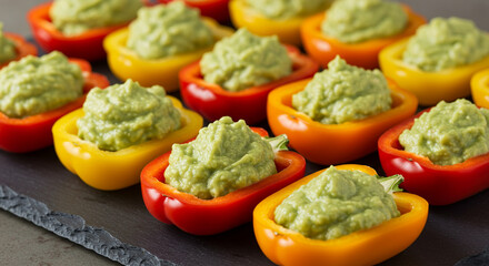 Mini Bell Peppers with Guacamole
