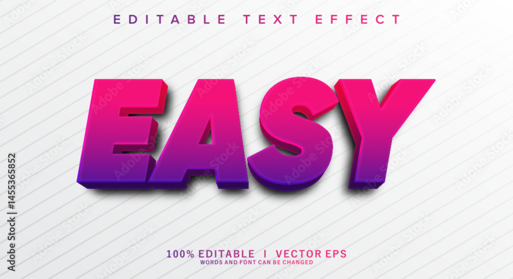 Poster easy vector text effect with modern style design