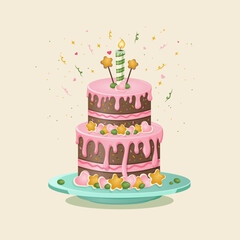 birthday cake with candles