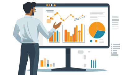 business man with chart