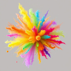 Rainbow dust powder explosion transparent PNG, isolated background. Dynamic blast eruption, vibrant colorful effect, lgbt, party, celebration, festival, color run element