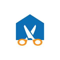 cutting house or tailor house logo design