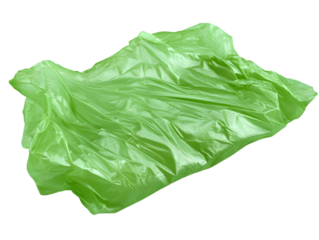 Abstract Illustration of Green Transparent Plastic Material on Black Background