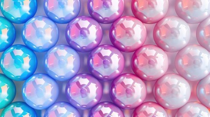 Colorful Glossy Spheres in Gradient Arrangement for Artistic Design