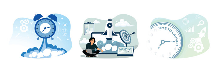 Time management and productivity concepts for launching projects.