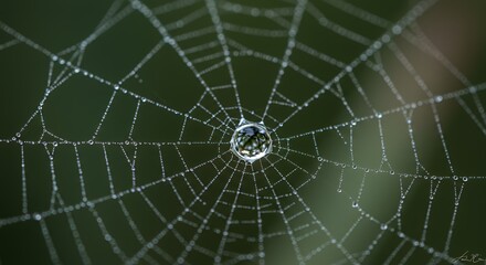 Dewdrop on Spiderweb: A Macro Masterpiece of Nature's Intricate Design