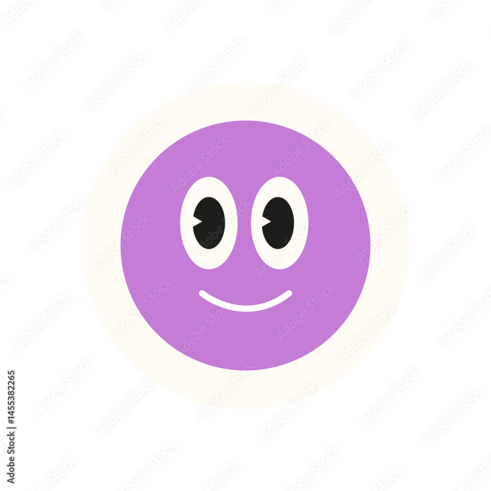 Poster brutalist smile element sticker. modern face shape with a playful expression. abstract circle elemen
