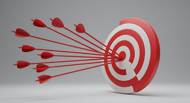 Achieving Success: Arrows Hitting the Bullseye