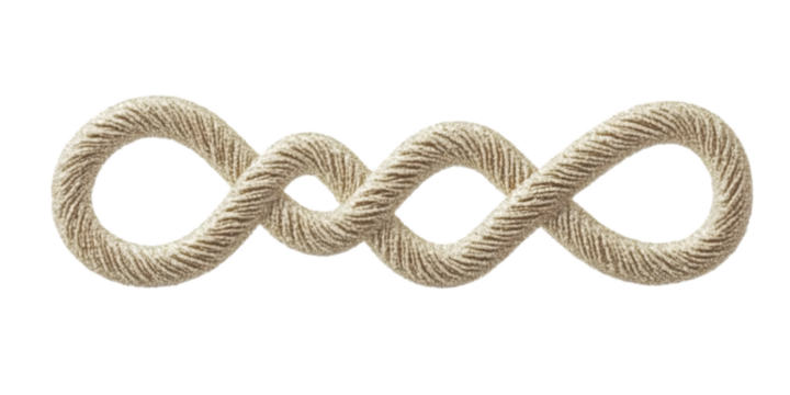 Abstract Rope Design with Looping Pattern on Isolated Black Background