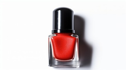 Glossy Red Nail Polish Bottle