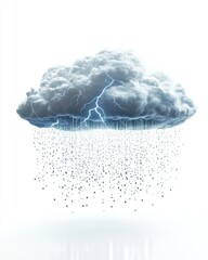  Stormy Cloud with Rain and Lightning