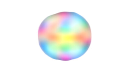 Abstract Rainbow Sphere Floating Against Transparent Background