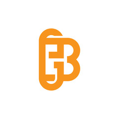 letter eb loop simple overlap logo vector