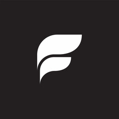 letter f simple geometric feather symbol logo vector