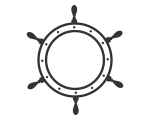 Classic helm silhouette, symbolic of direction and control. Nautical themes, travel,  leadership. Clean, minimalist design ideal for icons or logos.