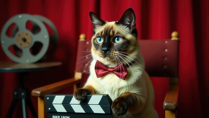 Siamese Cat-Director on Film Set