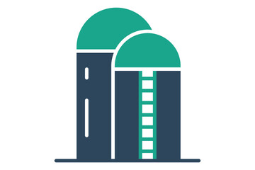 Silo icon. solid icon style. icon related to storage for harvested grains. agriculture elements vector illustration