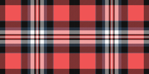 Vibrant coral and black plaid pattern.  Perfect for textile design, fashion, websites, or wrapping paper. This seamless texture offers a bold, stylish, and modern feel.