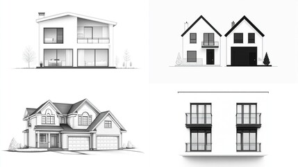 Architectural house sketches