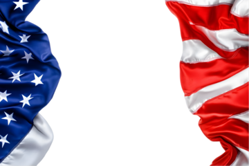 American Flag Waving on Isolated Transparent Background Photo