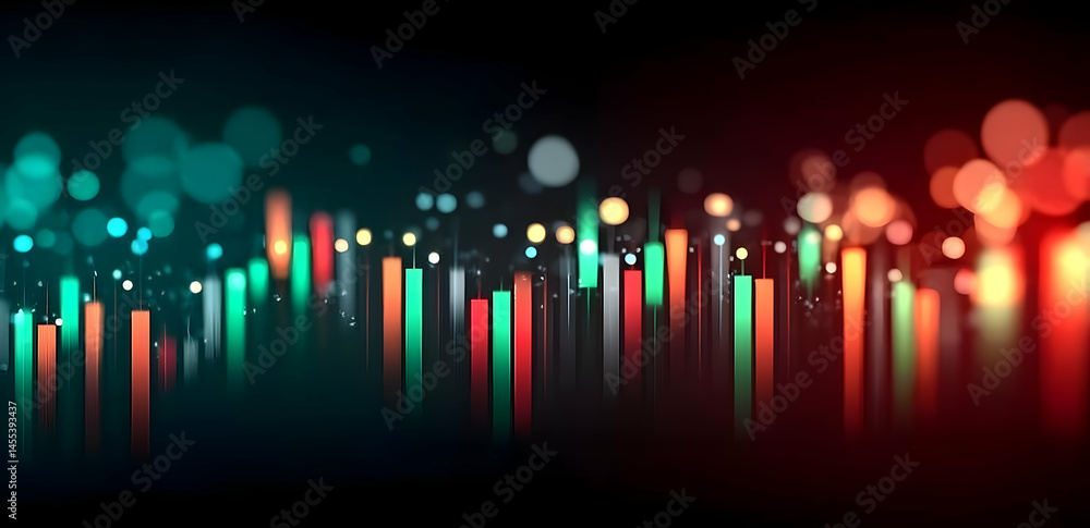 Aufkleber a vibrant digital artwork featuring colorful lines and glowing bokeh effects, creating an immersive 