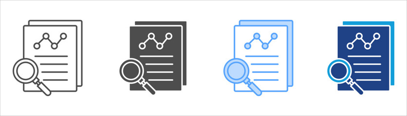 Analysis Icon Set Multiple Style Collection