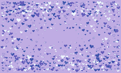 Romantic lavender background overflowing with scattered hearts. Perfect for Valentines Day, wedding invitations, or any project needing a touch of love and whimsy.