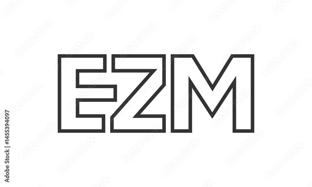 Fototapete ezm logo design template with strong and modern bold text. initial based vector logotype featuring s