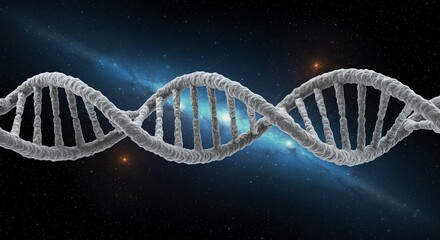 Dna Structure Against Space Background