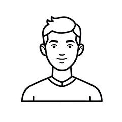 "Man, Face Smile Silhouette Icon on White Background – Vector Illustration"