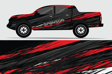 Pickup truck with dynamic design and sponsor branding