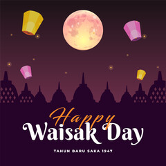 Design Poster Happy Waisak Day 2025  template design element vector square
