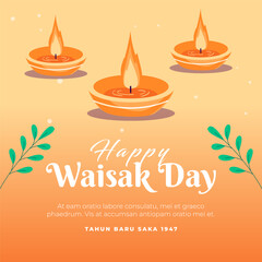 Design Poster Happy Waisak Day 2025  template design element vector square