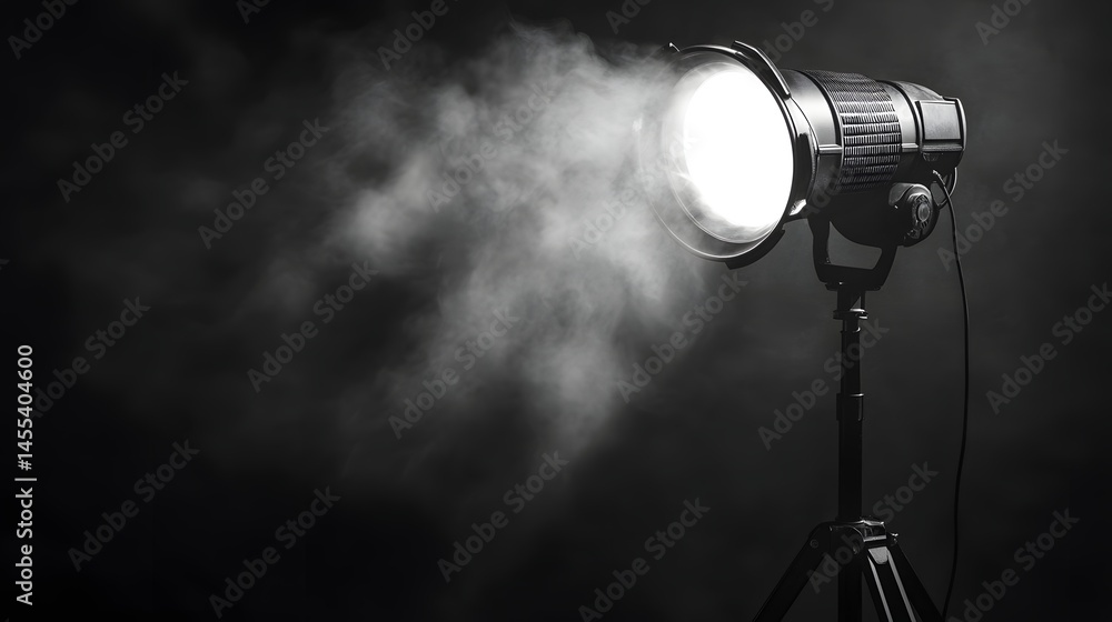 Poster a light is shining on a dark background, creating a dramatic effect. the light is focused on a singl