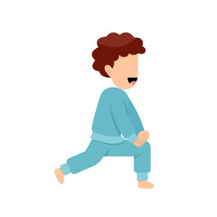 Character Of Little Boy Stretching 
